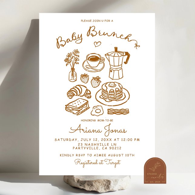 Hand Drawn Brunch Baby Shower Invitation (Creator Uploaded)