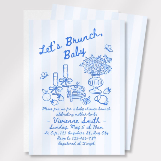 Hand Drawn Brunch Baby Shower Printable Invitation (Creator Uploaded)