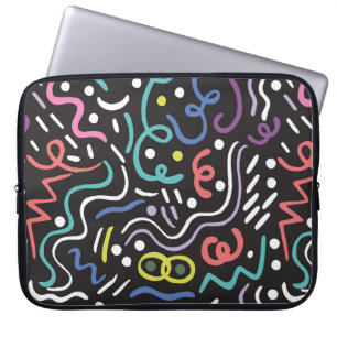 Hand drawn brush. Abstract pattern, zigzags, lines Laptop Sleeve