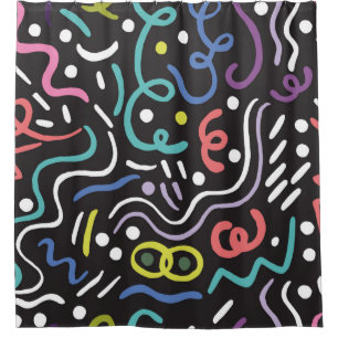 Hand drawn brush. Abstract pattern, zigzags, lines Shower Curtain