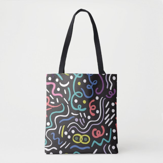 Hand drawn brush. Abstract pattern, zigzags, lines Tote Bag (Front)