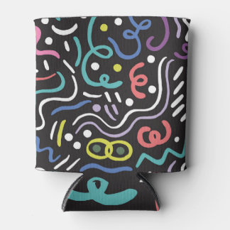 Hand-drawn brush pattern, zigzag lines. can cooler