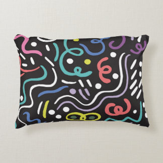 Hand-drawn brush pattern, zigzag lines. decorative cushion