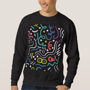 Hand-drawn brush pattern, zigzag lines. sweatshirt