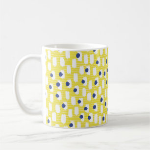 Hand drawn brush stroke seamless pattern. coffee mug