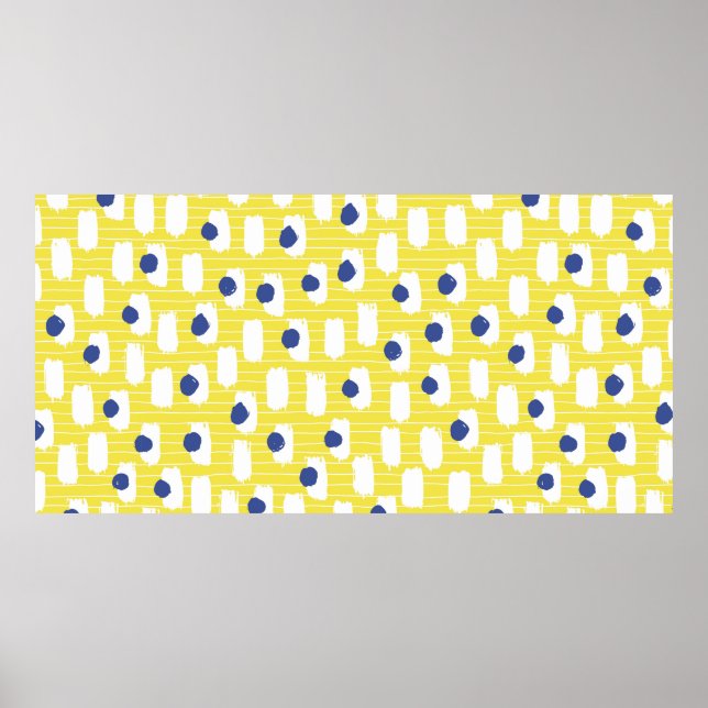 Hand drawn brush stroke seamless pattern.  poster (Front)