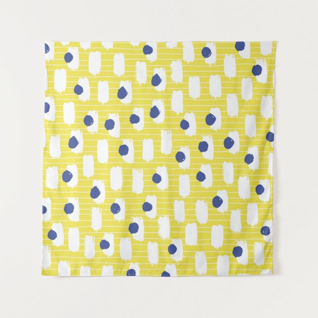Hand drawn brush stroke seamless pattern.  tapestry (Front)