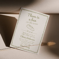 Hand Drawn Bun In The Oven Bread Baby Shower