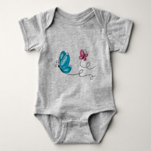hand drawn butterfly baby bodysuit