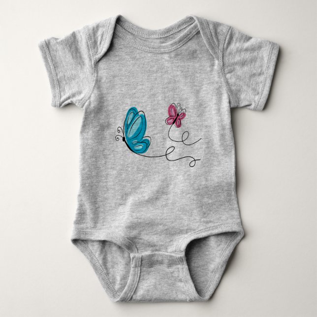 hand drawn butterfly    baby bodysuit (Front)