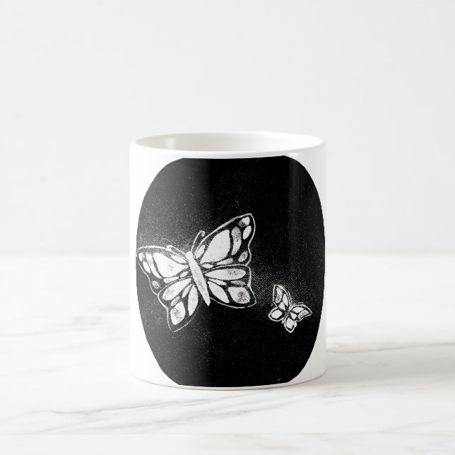 hand drawn butterfly  coffee mug (Center)