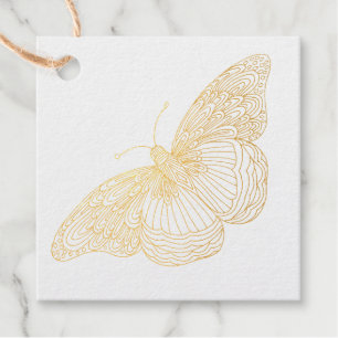 Hand Drawn Butterfly Favour Tags
