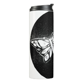 hand drawn butterfly thermal tumbler