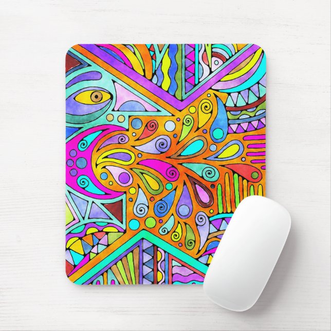 Hand Drawn By EDDArt - Blah Blah Blah 1 Mouse Pad (With Mouse)