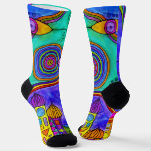 Hand Drawn By EDDArt - Come together 2 Socks