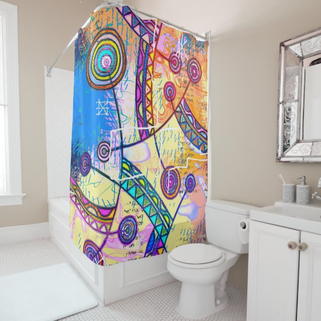 Hand Drawn By EDDArt - Dream Scale 1 Shower Curtain (In Situ)