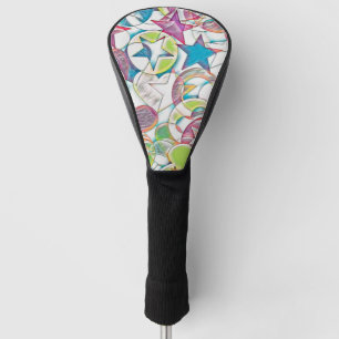 Hand Drawn By EDDArt - Stars And Hearts 1 Golf Head Cover