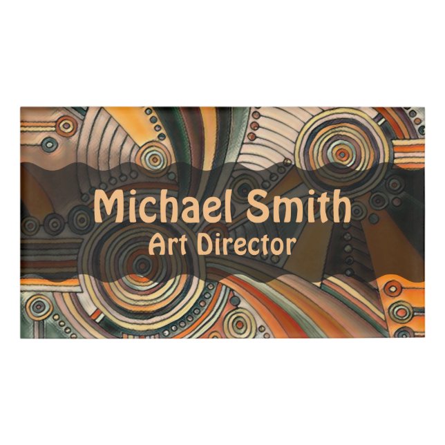 Hand Drawn By EDDArt - Thoughts 1 Name Tag (Front)
