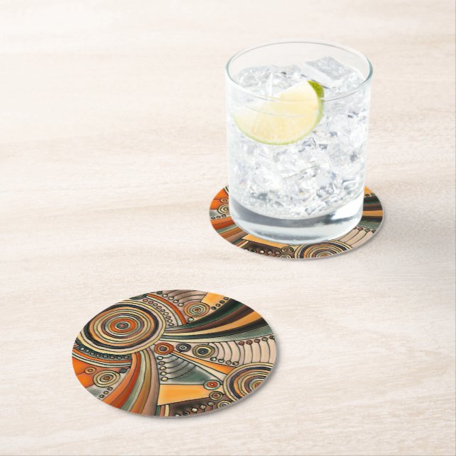 Hand Drawn By EDDArt - Thoughts 1 Round Paper Coaster (Insitu)
