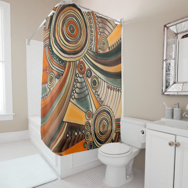 Hand Drawn By EDDArt - Thoughts 1 Shower Curtain (In Situ)