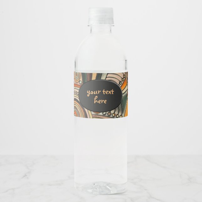 Hand Drawn By EDDArt - Thoughts 1 Water Bottle Label (Front)