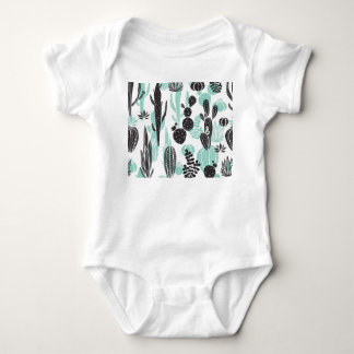 Hand Drawn Cacti: Doodle Seamless Baby Bodysuit