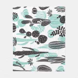 Hand Drawn Cacti: Doodle Seamless Fleece Blanket