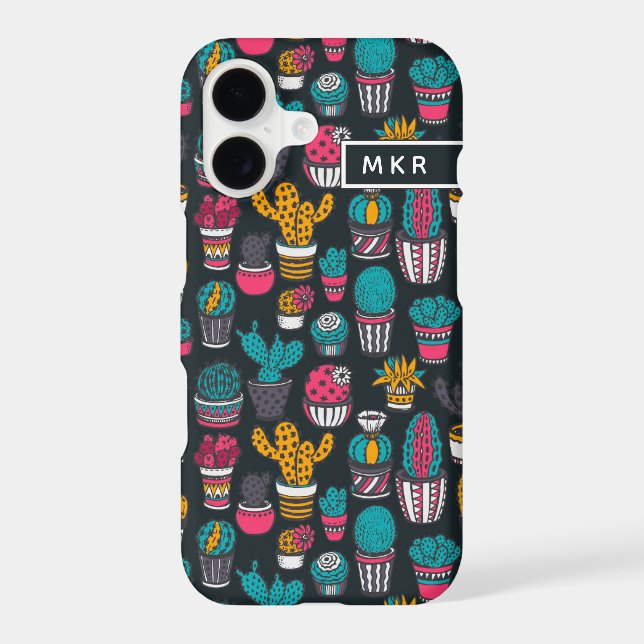 Hand Drawn Cactus in Sketch Style Pattern (Back)