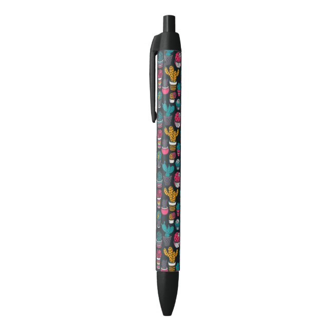 Hand Drawn Cactus in Sketch Style Pattern Black Ink Pen (Top (Vertical))