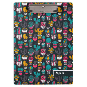 Hand Drawn Cactus in Sketch Style Pattern Clipboard