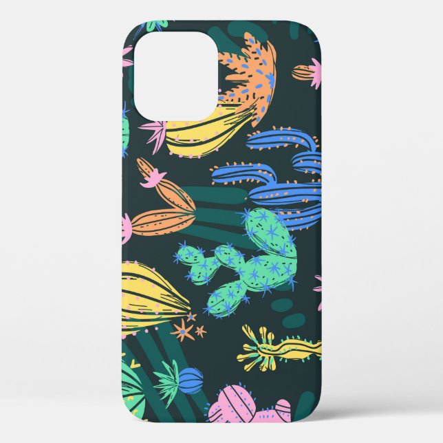 Hand-drawn cactus: Scandinavian seamless. Case-Mate iPhone Case (Back)