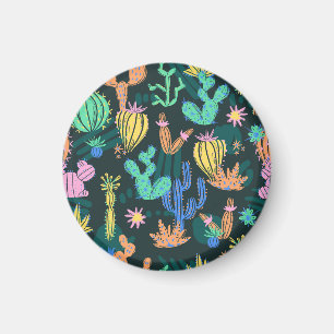 Hand-drawn cactus: Scandinavian seamless. Magnet
