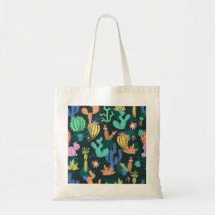 Hand-drawn cactus: Scandinavian seamless. Tote Bag