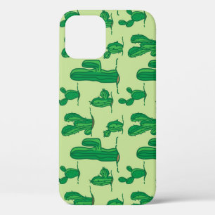 Hand-drawn cactus: seamless pattern. iPhone 12 case