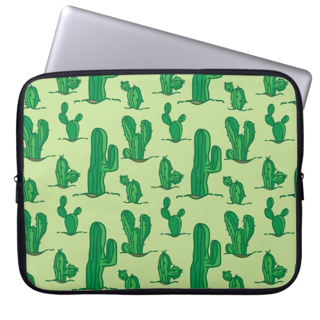 Hand-drawn cactus: seamless pattern. laptop sleeve (Front)