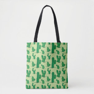 Hand-drawn cactus: seamless pattern. tote bag
