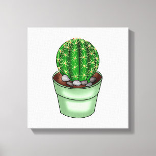Hand drawn Cactus Succulent Canvas Print