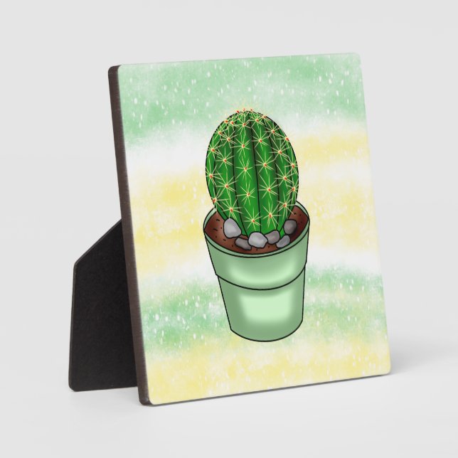 Hand drawn Cactus Succulent   Plaque (Front)