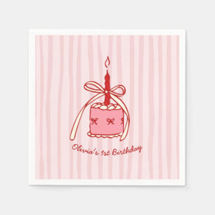 Hand drawn cake Birthday Party Napkin