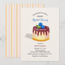 Hand Drawn Cake Dessert Sweet Cute Bridal Shower