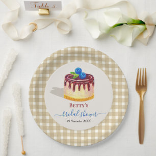Hand Drawn Cake Dessert Sweet Cute Bridal Shower  Paper Plate