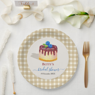 Hand Drawn Cake Dessert Sweet Cute Bridal Shower Paper Plate