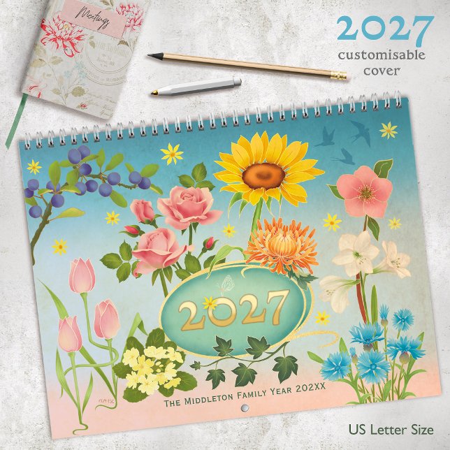 Hand Drawn Calendar Art Nouveau Flowers (Creator Uploaded)