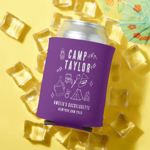 Hand drawn Camp Bachelorette Custom Can Cooler
