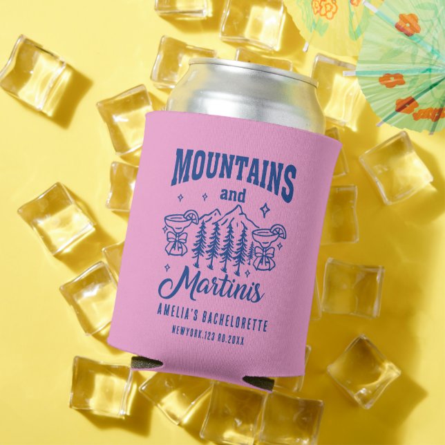 Hand drawn Camp  Mountains Martinis Bach trip  Can Cooler (In Situ Summer)