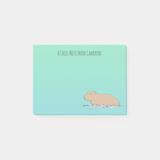 Hand-Drawn Capybara Cute Wildlife Zoo Animal Post-it Notes (Front)