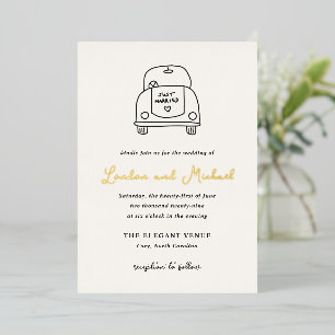 Hand Drawn Car Doodle Modern Wedding