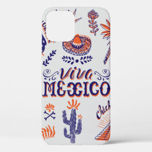 hand drawn card with national symbols and elements iPhone 12 case