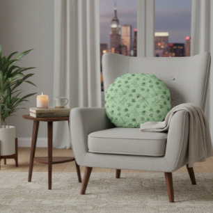 Hand-Drawn Cartoon Insects Pattern  Round Cushion