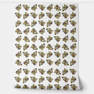 Hand drawn cartoon monster doing sit-ups seamless  wallpaper